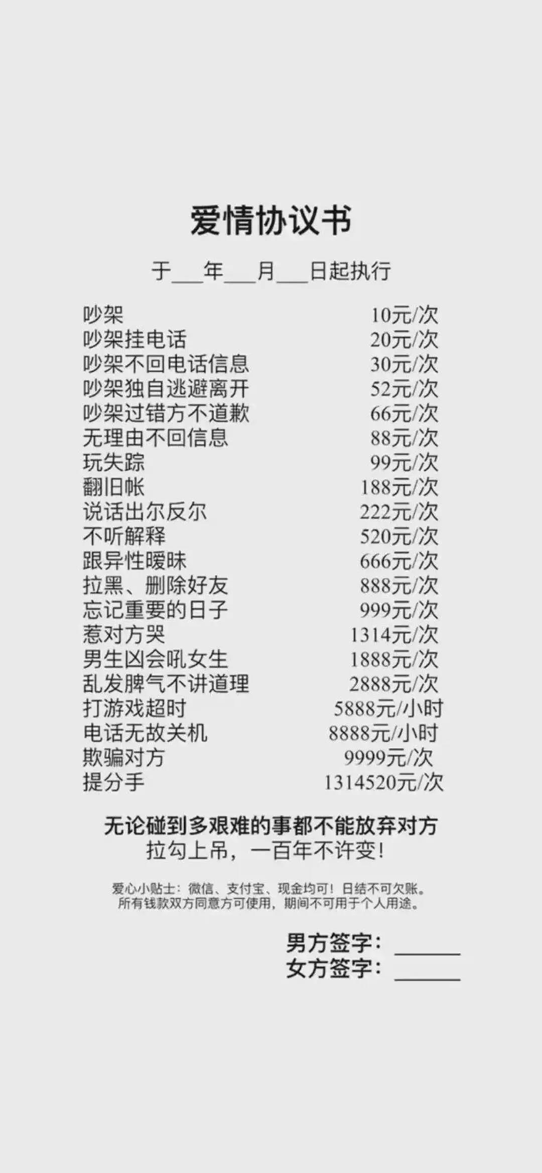 抖音爱情协议书高清壁纸