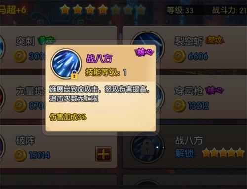 《天天三国》马超技能分析 马超属性分析