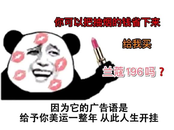 抖音你可以把你抽烟的钱省下来给我买兰蔻196表情包