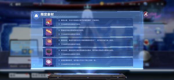 幻塔限定神秘食材图鉴一览