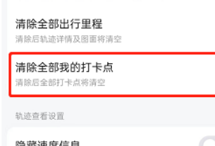高德地图足迹打卡点怎么清空