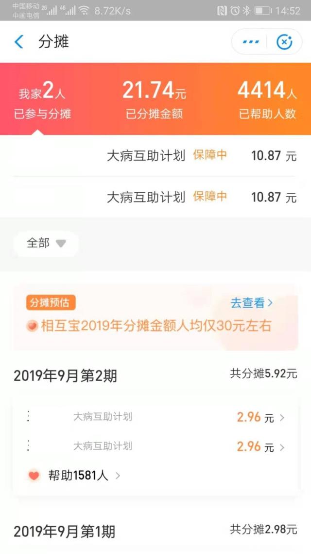 为什么支付宝相互宝分摊越来越多