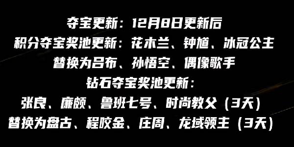 王者荣耀12月8日正式服本周更新活动一览